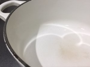 汚れを落とした後のルクルーゼの鍋